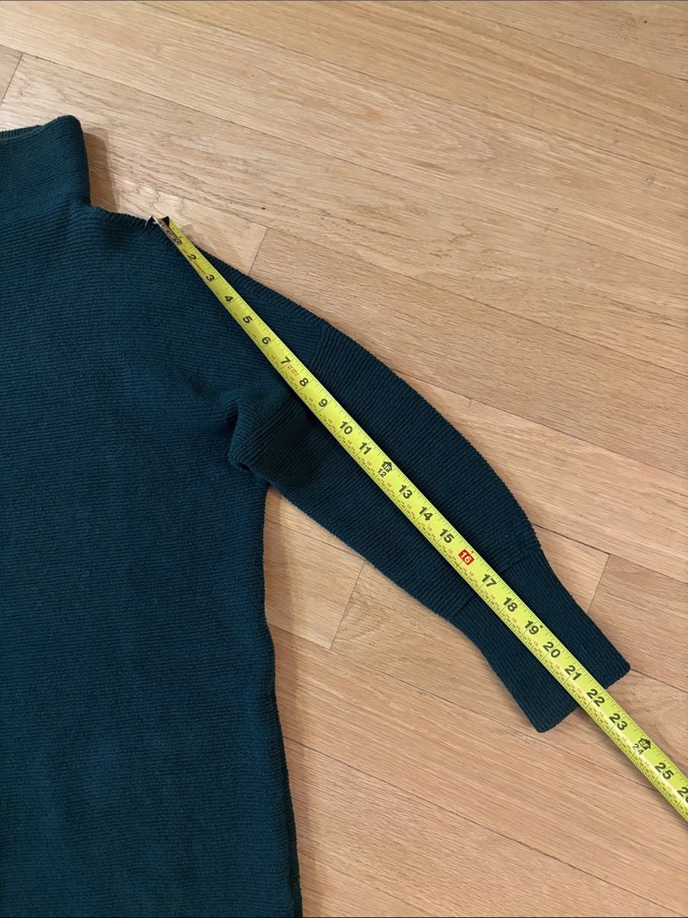 Free People Ottoman Slouchy Tunic Long Sleeve Sweater Medium Dark Teal Ribbed
